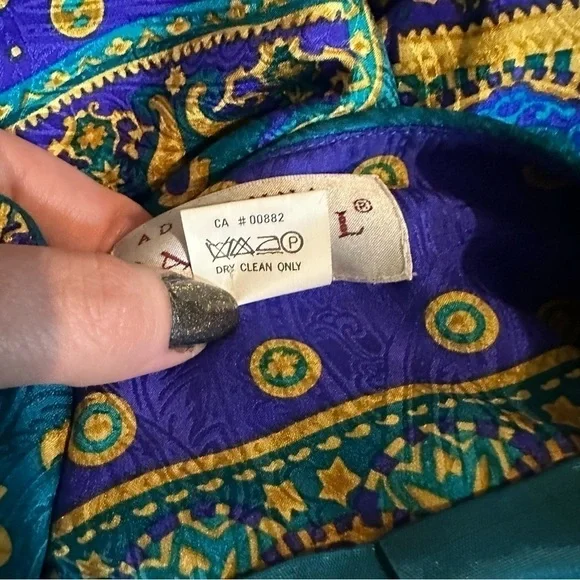 Adrianna Papell Vintage Silk Paisley Print Button-up Blazer Sz Large - Picture 10 of 10